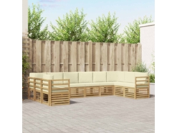 Vidaxl Conjunto De Sofás Para Exterior 10 Unid. Branco E Creme