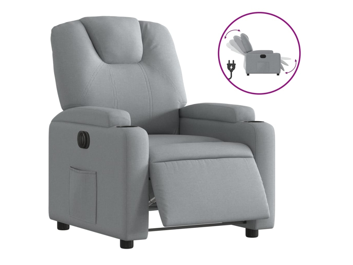 Electric Recliner Chair, Electric Recliner Chairs Vidaxl Cinzeto Tecido