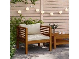 Vidaxl Cadeira De Jardim Com Almofadões Branco Nata Acácia Maciça