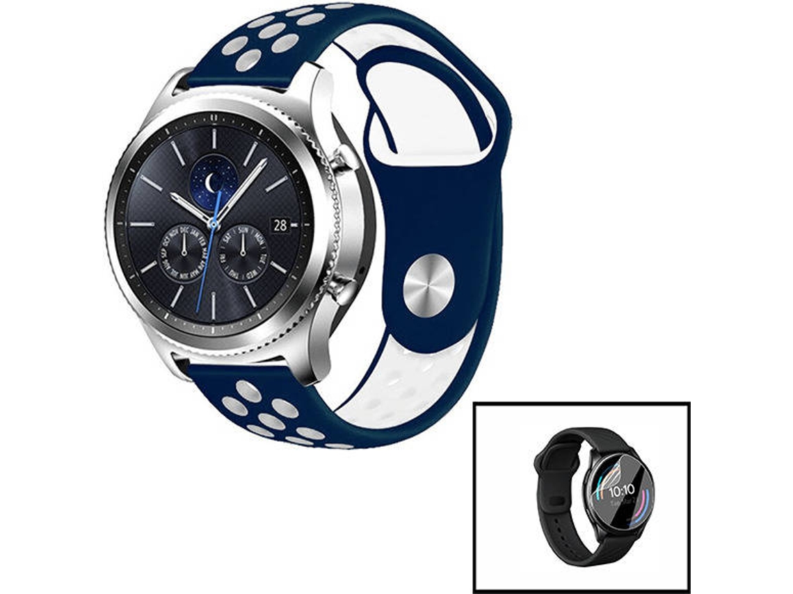 Bracelete + Película de Hydrogel PHONECARE SportyStyle Xiaomi MiBro Air Watch Azul Escuro e Branco