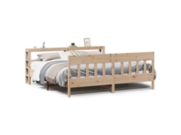 Cama Sem Colchão 200x200 Cm Madeira de Pinho Maciça MAISON EXCLUSIVE