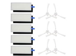 Kit de Substituição para Filtro Hepa, Escova Lateral e Acessórios do Robô Aspirador Qihoo 360 S6 BRILVIBERA
