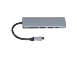 Hub 6 em 1 Type c para Hdmi e Usb c, Adaptador de Estação de Docking para Computador LAXISCREED