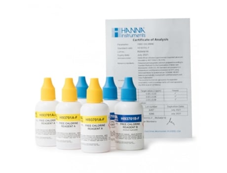 Reagente Líquido Sem Cloro Dpd HANNA 0.00 a 2.50 Mg/ L (5.00 Mg/ L) 300 Teste