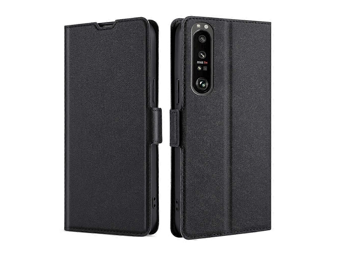 Capa De Couro Flip Horizontal Com Fivela Lateral Ultrafina De Tensão Em Pu Tpu Com Suporte E Compartimento Para Cartão Para Sony Xperia 1 Iii