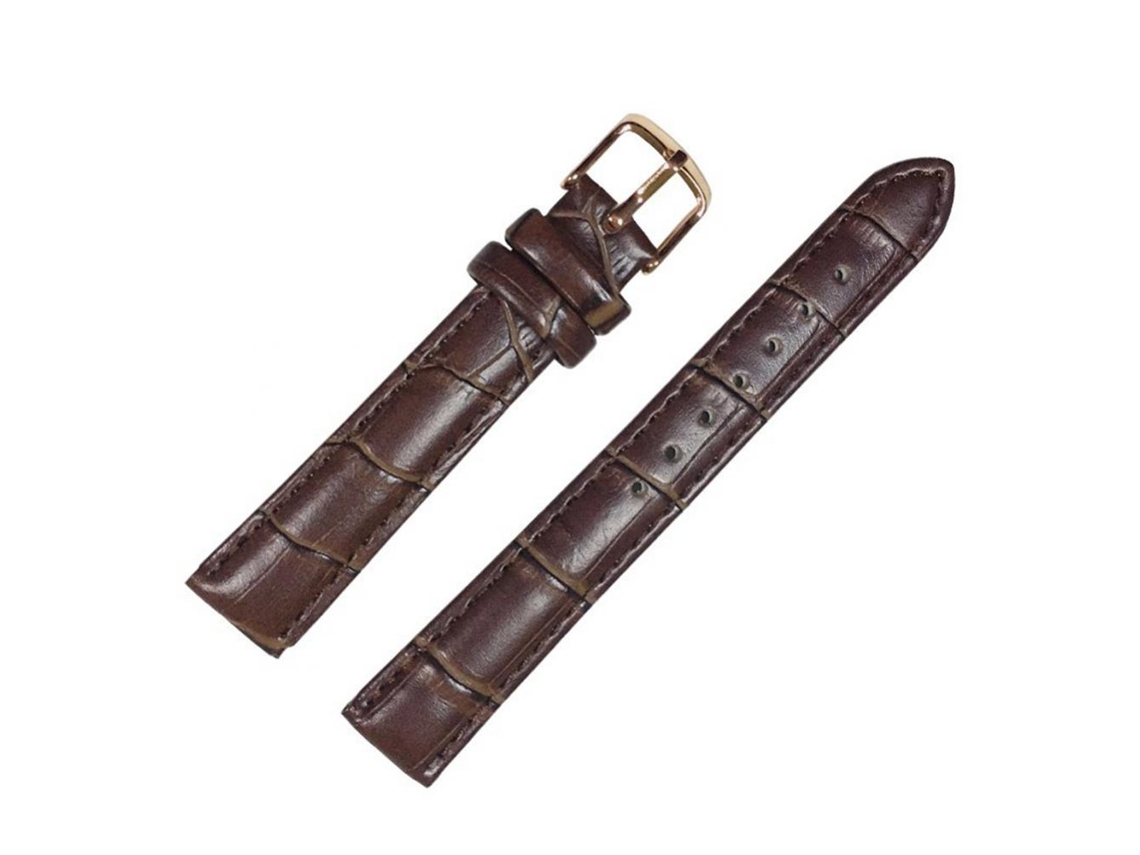 Cinturão De Relógio De Couro Pu Luxuoso Fivela Aço Inoxidável