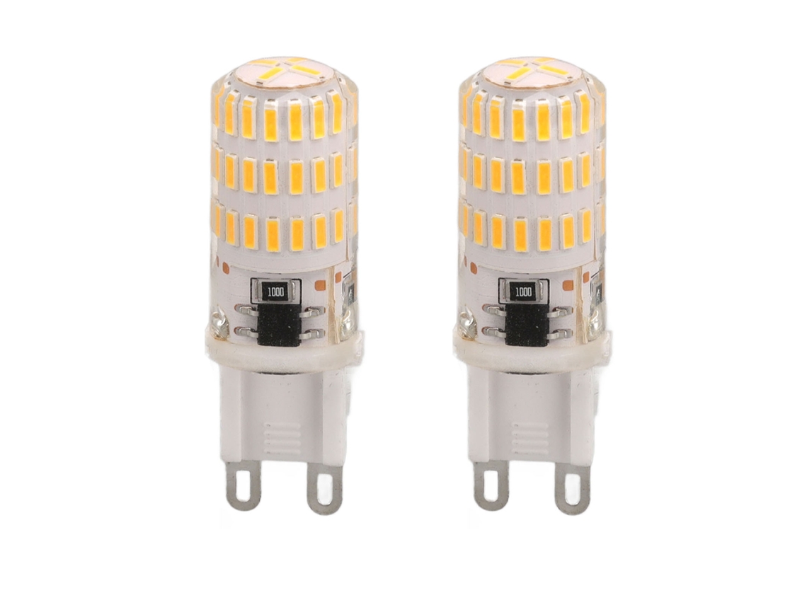 2 lâmpadas LED G9 3W 3000K branco quente regulável 46 LEDs sem piscadas 220V | S/MARCA
