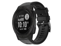 Bracelete de Smartwatch para Garmin Instinct Fivela de Metal Cor Sólida Pulseira de Relógio de Silicone Preta VENISYMLIS