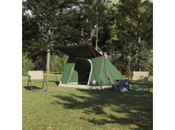 Vidaxl Barraca De Camping 4 Pessoa À Prova D'água Verde Tafetá