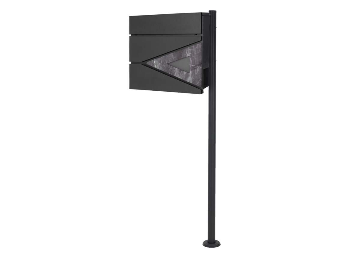 Caixa de Correio 37X36,5X11 Cm Antracite/Mármore Negro com Aspecto de Aço ML-DESIGN