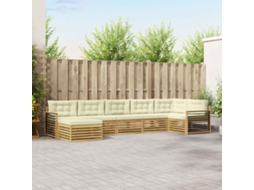 Vidaxl Conjunto De Sofás Para Exterior 7 Unid. Branco E Creme