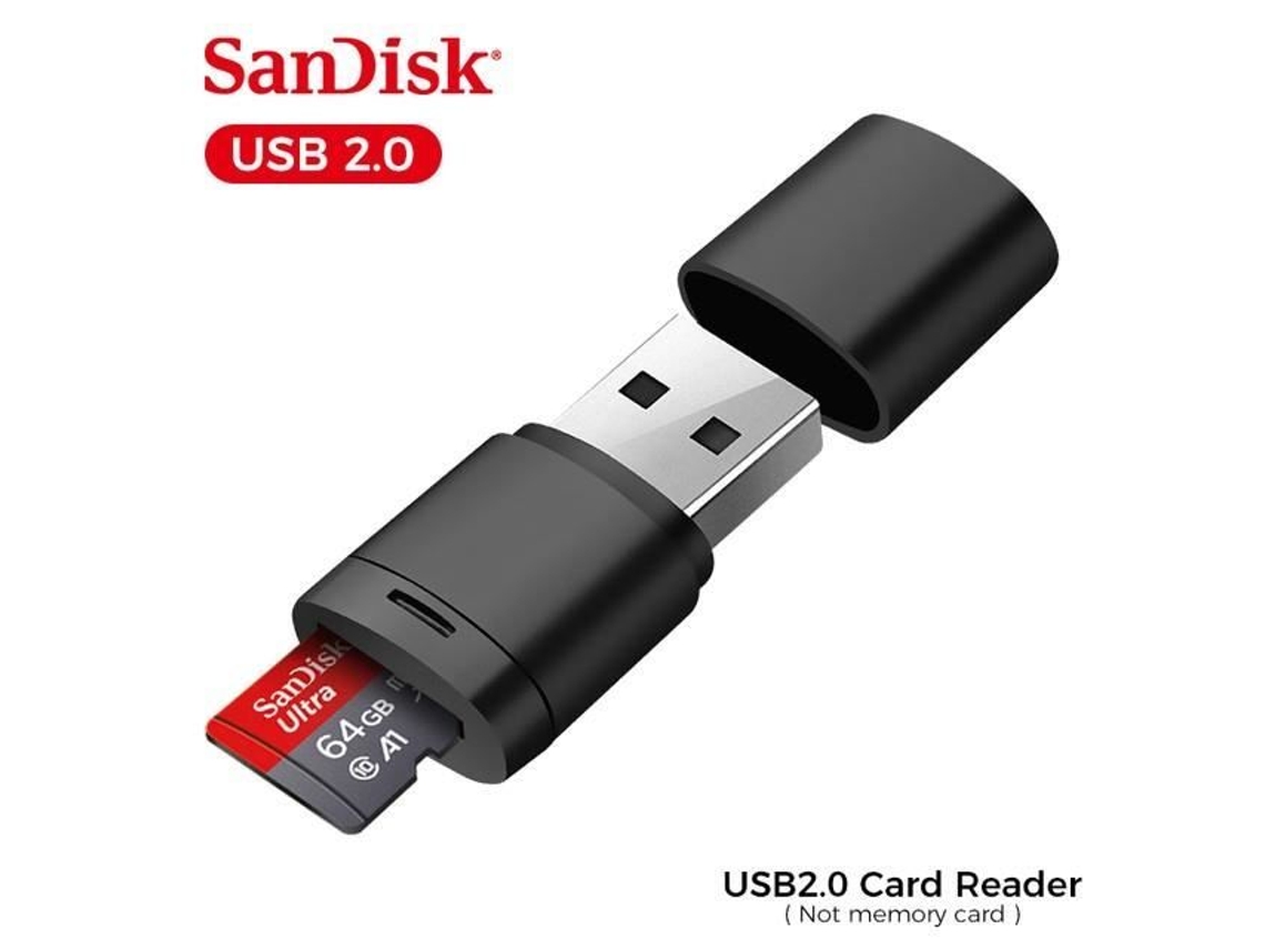 Leitor De Cartão Usb 2.0 Sandisk Micro Tf Sd Classe 10 Preto 100 Original Slowmoose