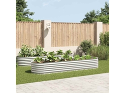 Vidaxl Canteiro Elevado De Jardim Aço Galvanizado 320x80x44cm Prateado