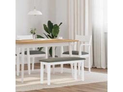 Vidaxl Banco 90 Cm Madeira Seringueira Maciça Branco