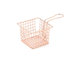 Cesta de Fritar de Ferro com Alça, para Batatas Fritas, Peneira de Cozimento, Casa e Restaurante, Prata Rose