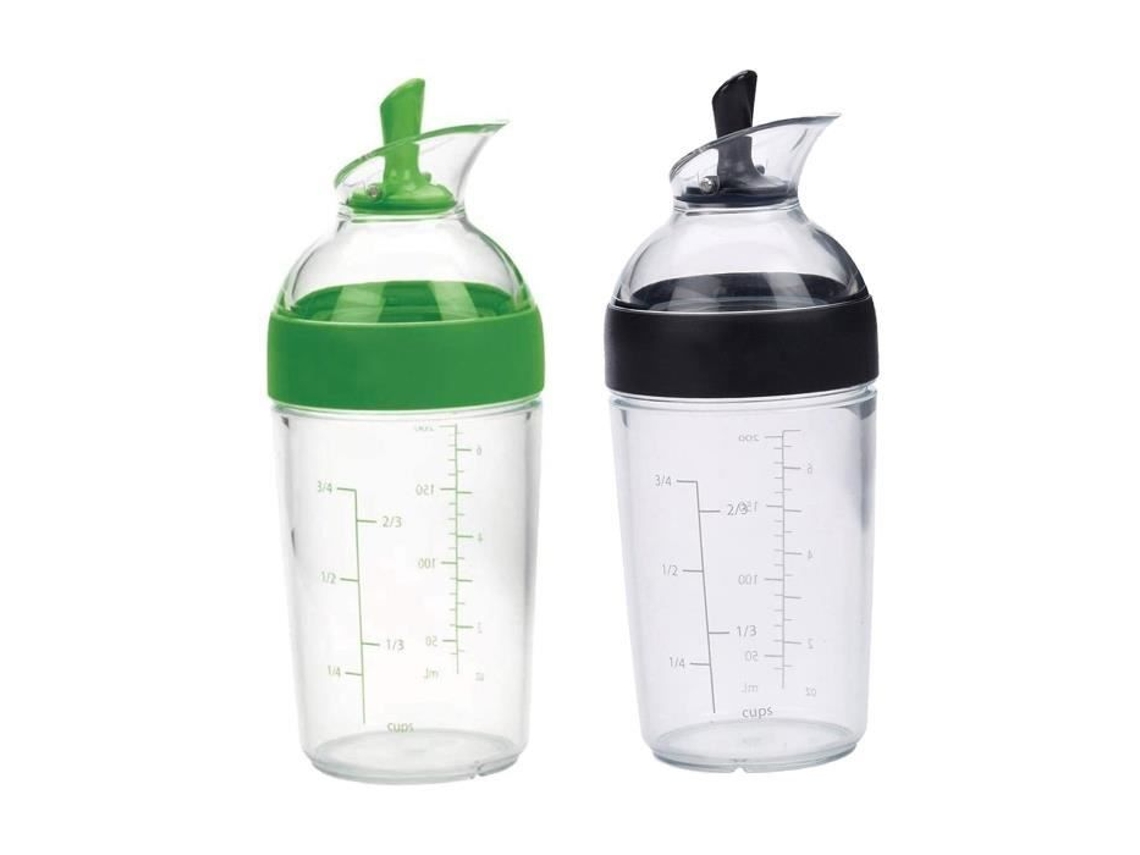 Copo Medidor Para Molho De Salada - Fácil De Segurar - Conjunto Com Dois - 240 Ml - Frasco Para Condimentos - Design Prático