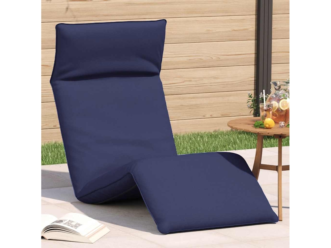 Vidaxl Espreguiçadeira Dobrável 175x54x8,5 Cm Azul-marinho