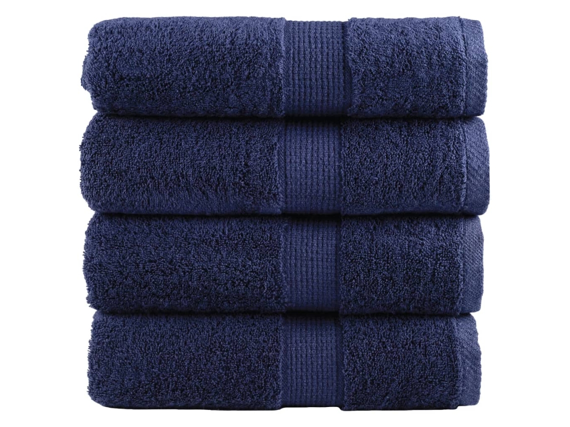 Vidaxl Toalhas Bidé Premium Solund 4pcs 30x50 Cm 600 Gsm Azul-marinho