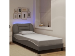 Vidaxl Estrutura De Cama Com Led Sem Colchão Hvar 90x190 Cm Tecido