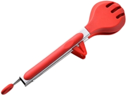 Pinça Para Churrasco Iplusmile Com Trava Automática, Em Silicone Vermelho Com Cabo De Aço Inoxidável, Versátil E