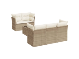Garden Sofa Set, Garden Sofa Sets Vidaxl Bege Rattan / Vime (n/a)
