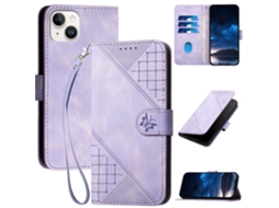 Capa Para Iphone 15 Plus Pele Sintética Roxo