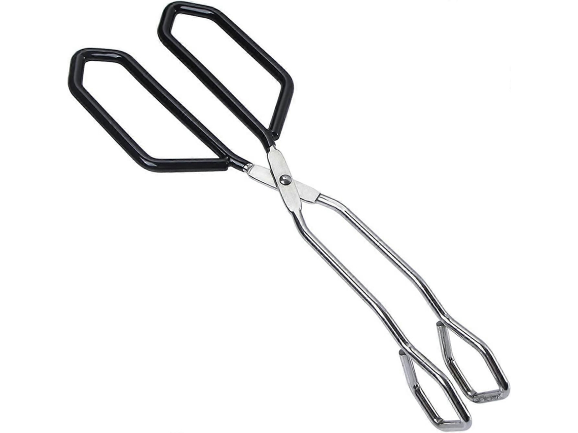 Pinças de cozinha de aço inoxidável Slowmoose com cabo espiral, pinças angulares para grelhar e assar, 28 cm