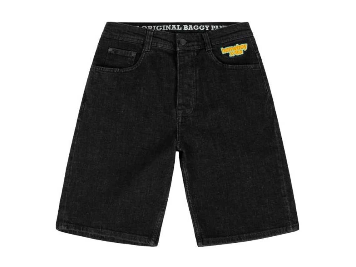 Calções Homeboy Baggy Denim Wshd Preto