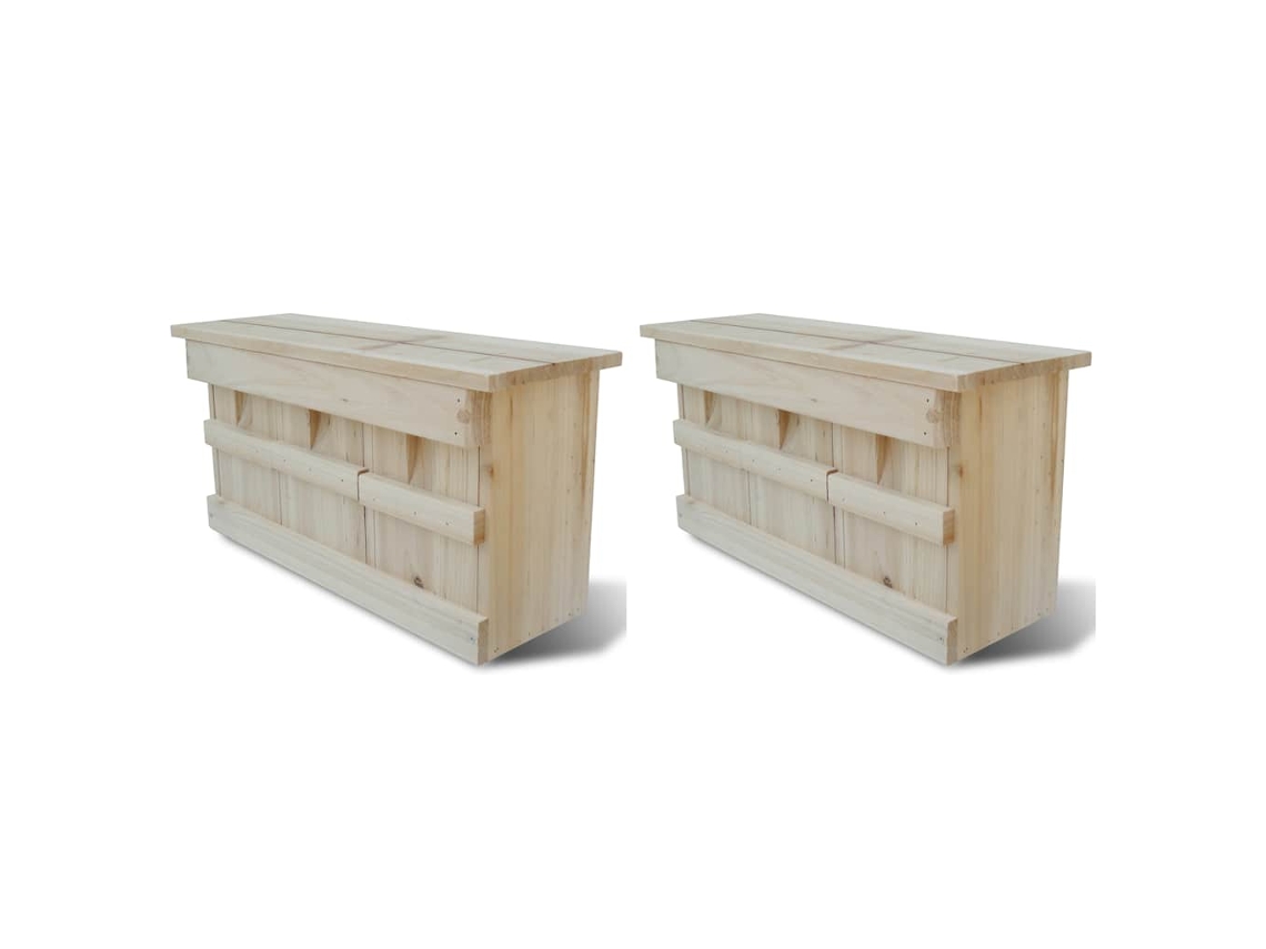 Vidaxl Casas Para Pardais 2 Pcs Madeira 44x15,5x21,5 Cm