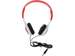 Fone De Ouvido Infantil Dobrável 30mm, Vermelho, Em Abs E Pvc, Com Fio, Estéreo, Para Viagens De Avião