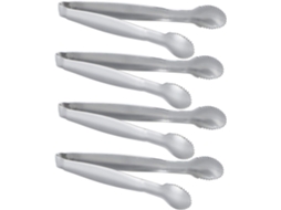 Slowmoose - Pacote com 4 mini pinças de açúcar de aço inoxidável, pinças grossas para alimentos, 10 cm (4 polegadas)