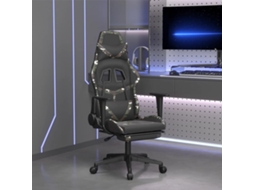 Vidaxl Cadeira Gaming Massagens Apoio Pés Couro Artif Preto/camuflagem