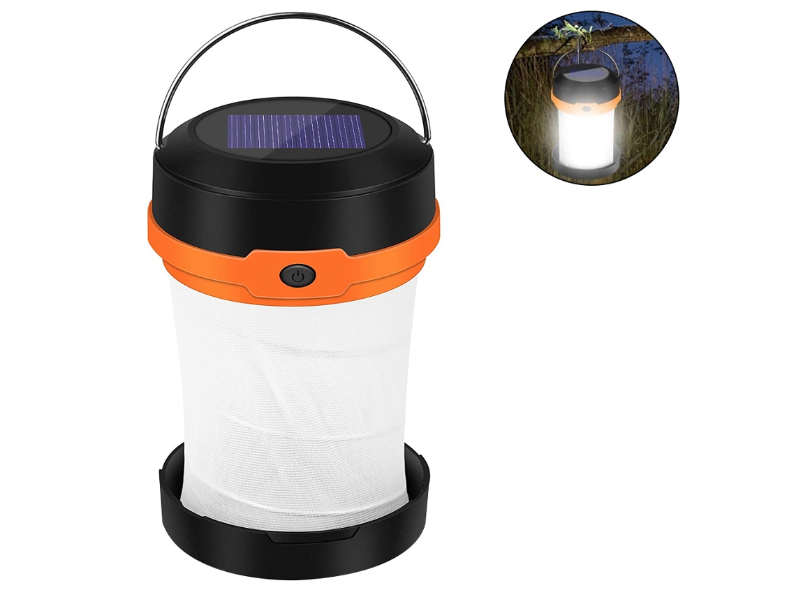 Luzes De Campismo Led Alimentadas Por Energia Solar - Solar Ou Usb Recarregável, Portátil Dobrável - Laranja SUNNY SPACES