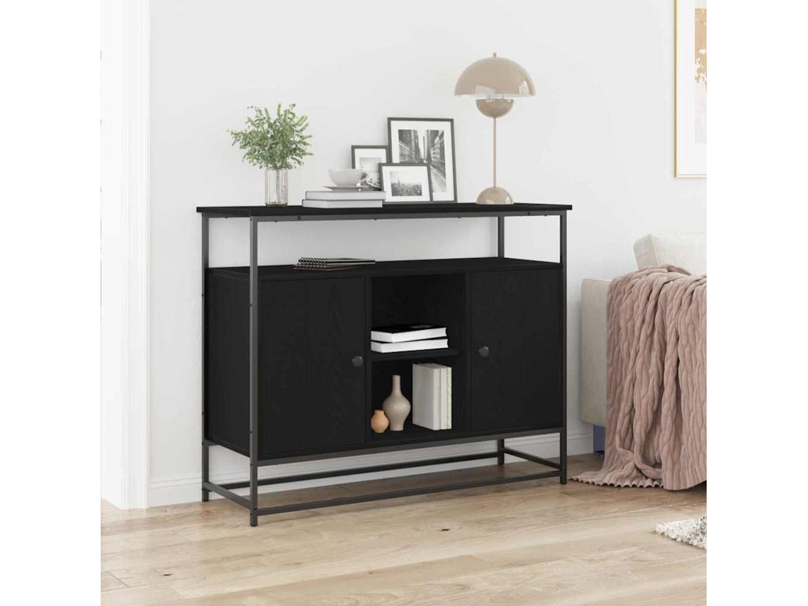 Vidaxl Buffet Carvalho Preto 100 X 35 X 80 Cm Derivados De Madeira