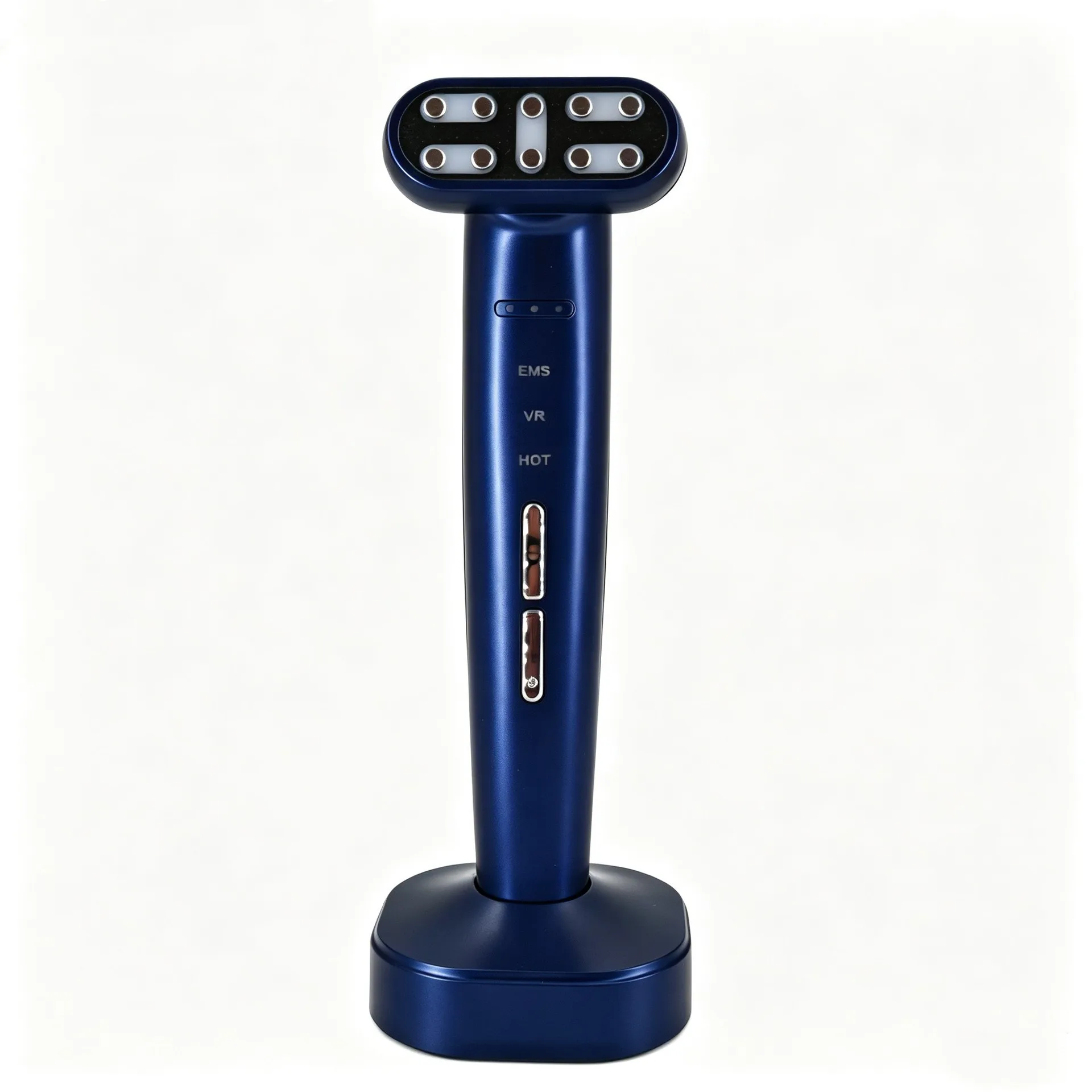 Massageador Para Os Olhos (azul Escuro) Com Luzes Led De 9 Cores - Aparelho De Cuidados De Beleza