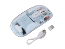 Rato Sem Fio Bluetooth Transparente Azul