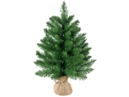 Mini Árvore De Natal De 55 Cm Com 50 Galhos Grossos E Agulhas Realistas De Pvc, Base De Cimento E Juta.