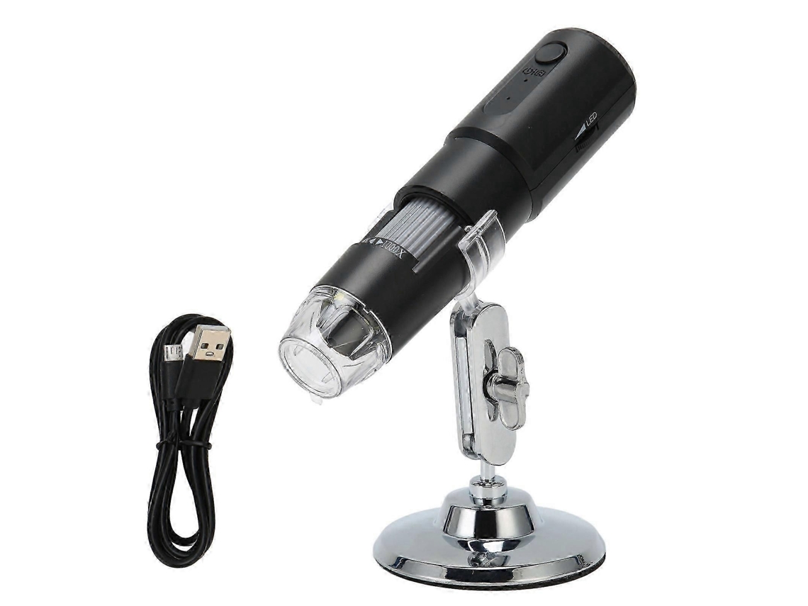 Microscópio Digital Portátil Com Câmera Usb Wifi De 25-26 Polegadas, Ampliação De 50 A 1000x E 8 Luzes Led Para Smartphone E Tablet.