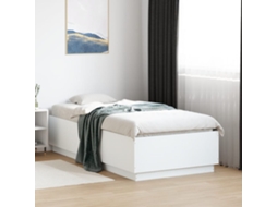 Vidaxl Estrutura De Cama 75x190 Cm Derivados De Madeira Branco