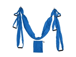 Conjunto de balanço de ioga aérea de poliéster algodão ajustável rede antigravidade para melhorar flexibilidade azul escuro S/MARCA