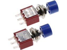 1-interruptor De Botão Pressão Momentâneo Azul 3 Pinos C Na Nf, 6mm, Ligado, 2a, 250v Ca 5a, 120v Ca