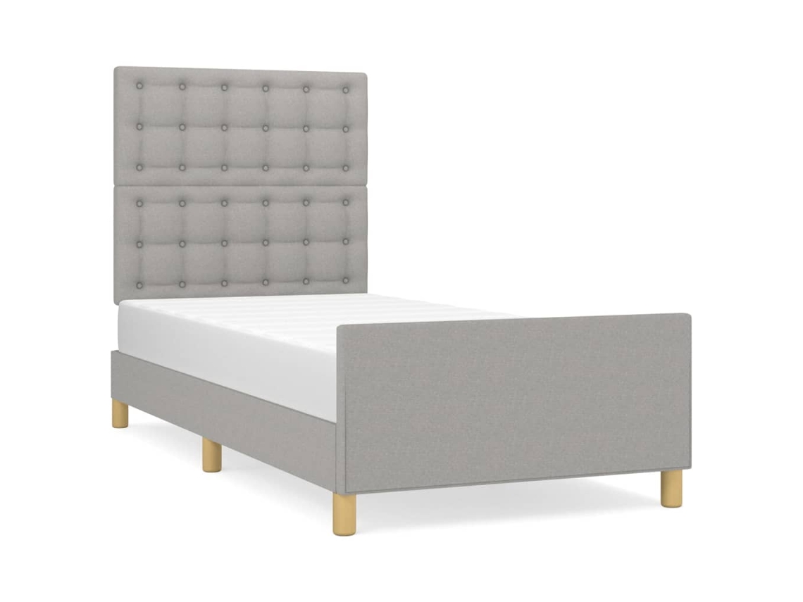 Bed Frame With Headboard, Bed Frames With Headboards Vidaxl Cinzeto Tecido (90 X 200 Cm)