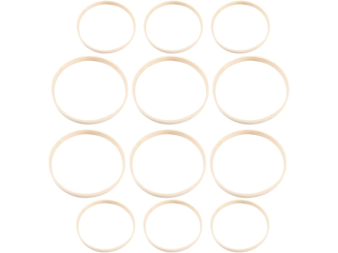 Abaodam - Conjunto De 12 Anéis Redondos De Bambu Para Artesanato E Decoração