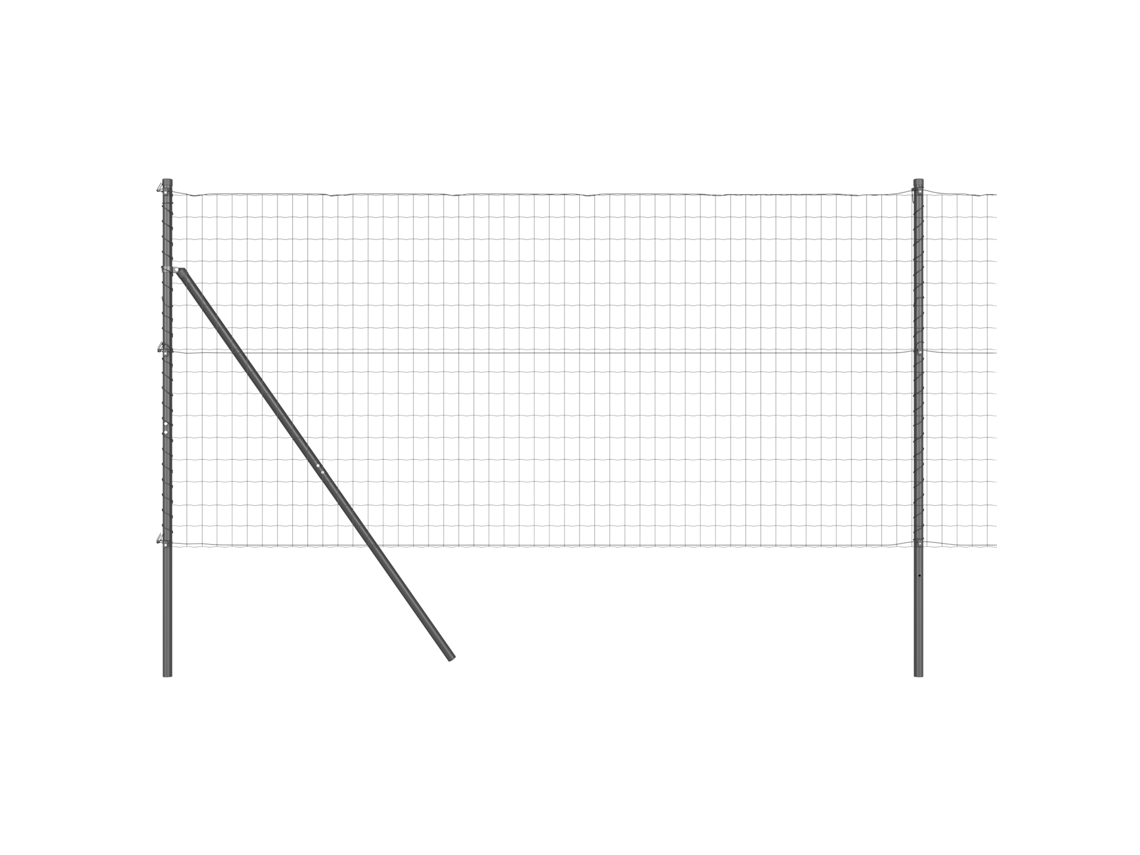 Conjunto 1 Cerca Externa Vidaxl Cinzento Aço (10 X 1 M)