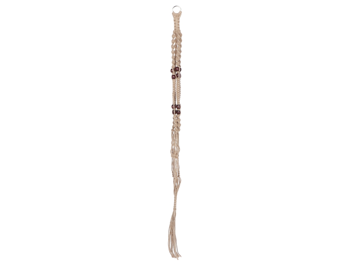 Suporte para vaso de flores com cordão e pérolas decorativas de madeira