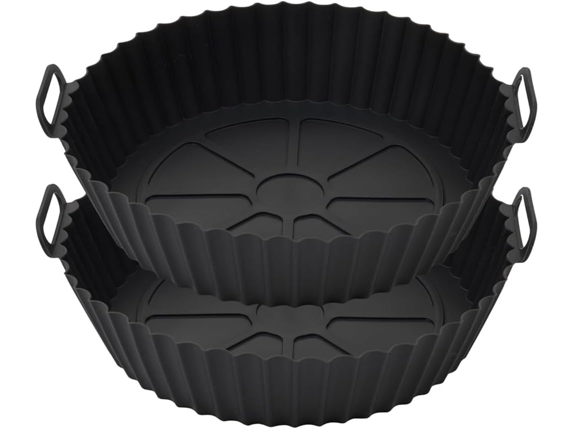 Conjunto De 2 Formas Silicone Para Fritadeira Elétrica, Acessórios Reutilizáveis ​​em Substituição Ao Papel Manteiga (capacidade Até 8 Litro