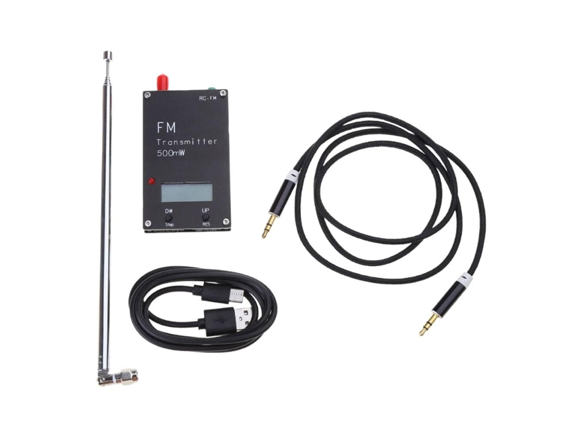 Transmisor Fm De 2000 M Con Pantalla Digital, 0,5 W, 500 Mw, Estéreo, 76-108 M