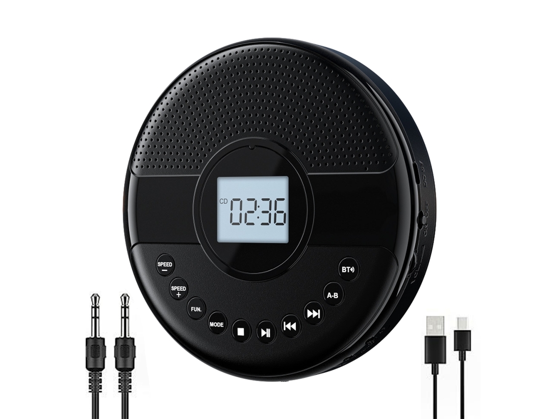 Leitor de Cd com rádio e caixa de som AQUAFORGE, atualizado com Bluetooth e LED