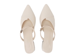 Sandálias de Salto com Ponta Afilada e Dedos Fechados Strass Elegantes Branco 38