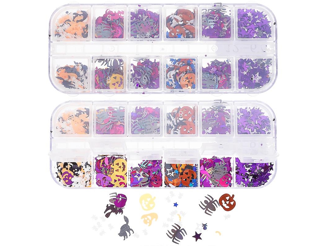2 Unidades de Glitter para Unhas para Decorações de Halloween ALLINLESS